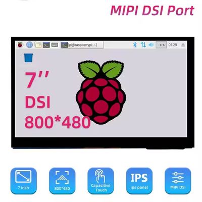 रास्पबेरी पाई के लिए 7 इंच 800*480 MIPI-DSI IPS LCD डिस्प्ले कैपेसिटिव टच स्क्रीन मॉड्यूल