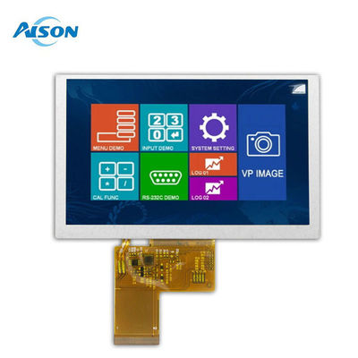 औद्योगिक अनुप्रयोग के लिए 5 इंच का IPS TFT डिस्प्ले 800x480 LVDS इंटरफेस 500cd/m2