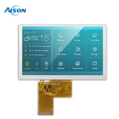 औद्योगिक अनुप्रयोग के लिए 5 इंच का IPS TFT डिस्प्ले 800x480 LVDS इंटरफेस 500cd/m2